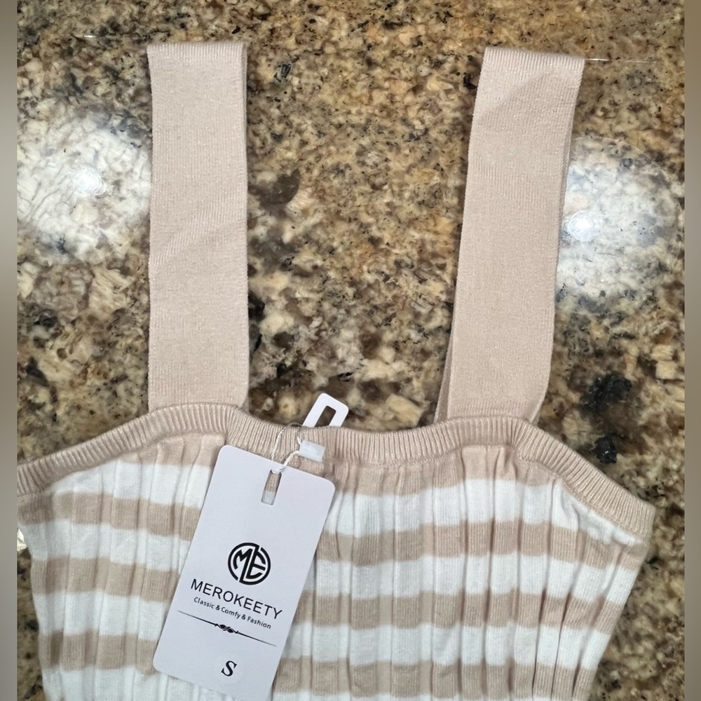 NWT Striped Knit Sleeveless Bodycon Dress - Picture 12 of 15